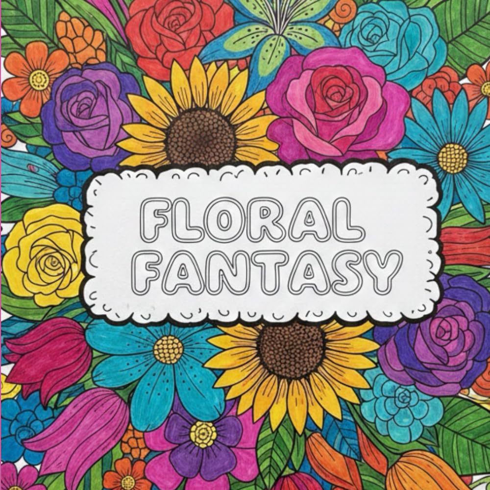 Floral Fantasy: A fun floral coloring book for passing time