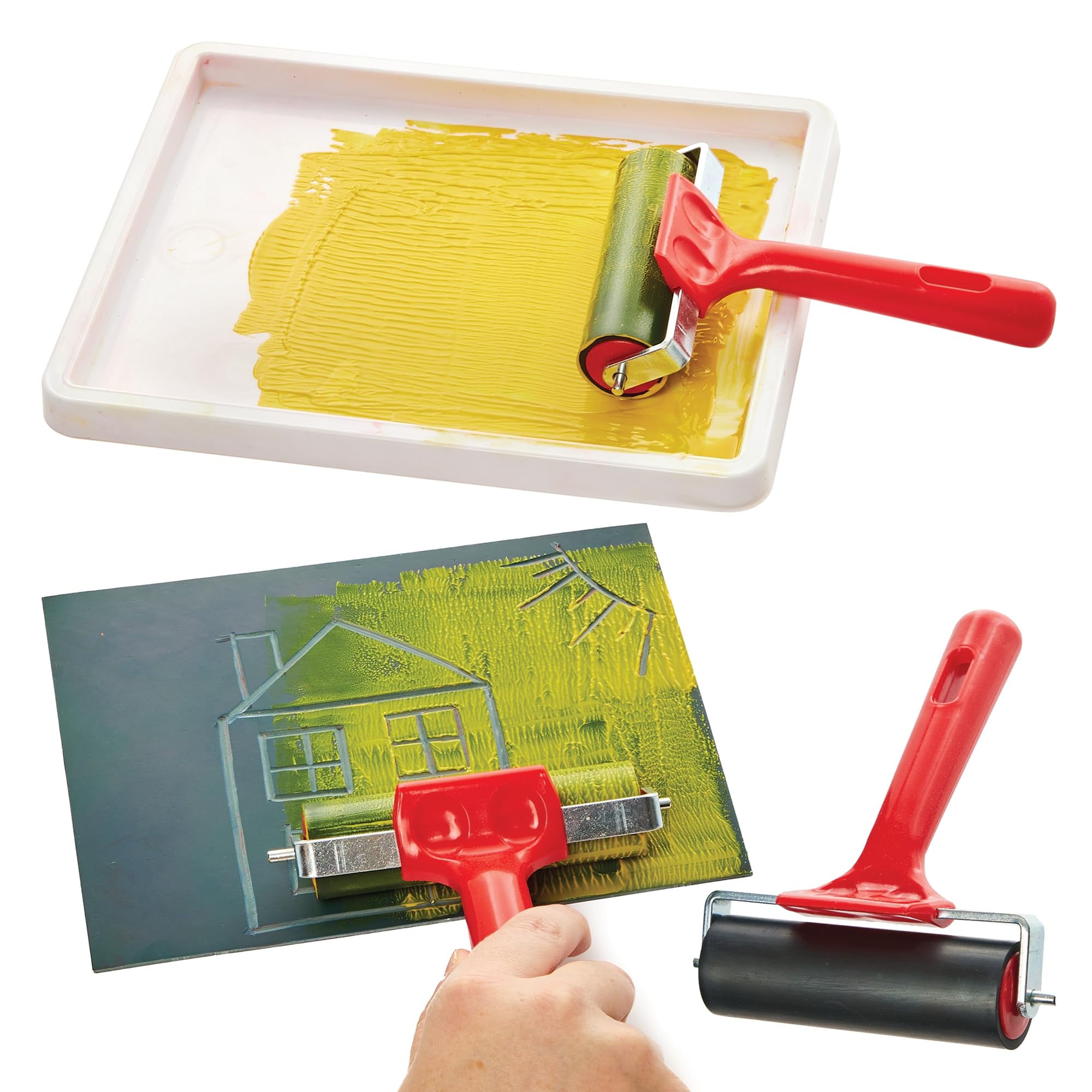 Baker Ross FN479 Lino Roller - Pack of 1, Lino Arts and Crafts Starter Tools for Beginners and Kids