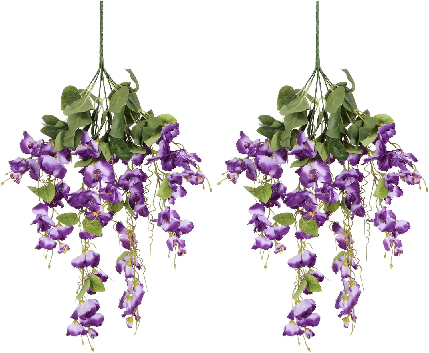 2Pcs Purple Artificial Silk Hibiscus Flower Hanging Decorations, UV Resistant Outdoor Faux Hibiscus Flowers for Home Outdoor Artificial Flower Decorations - Image 9