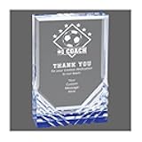 Custom Sports Award for Soccer Coach Thank You Gift with Personalized Message Engraved Acrylic Freestanding Trophy