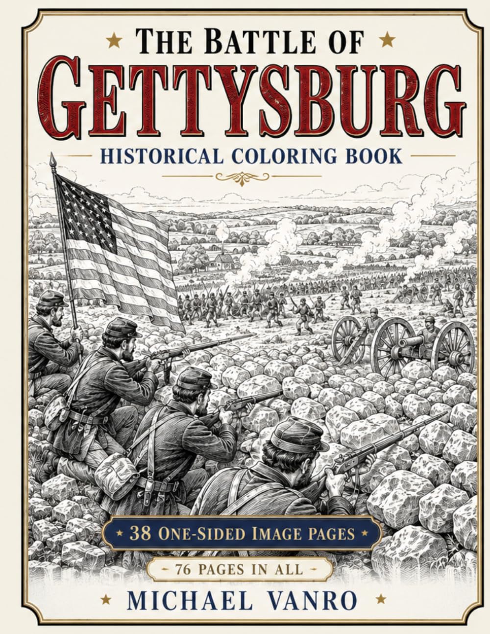 The Battle Of Gettysburg: Historical Coloring Book