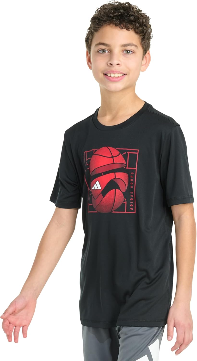 adidas Boys' Short Sleeve Polyester Athlete Tee - Image 3