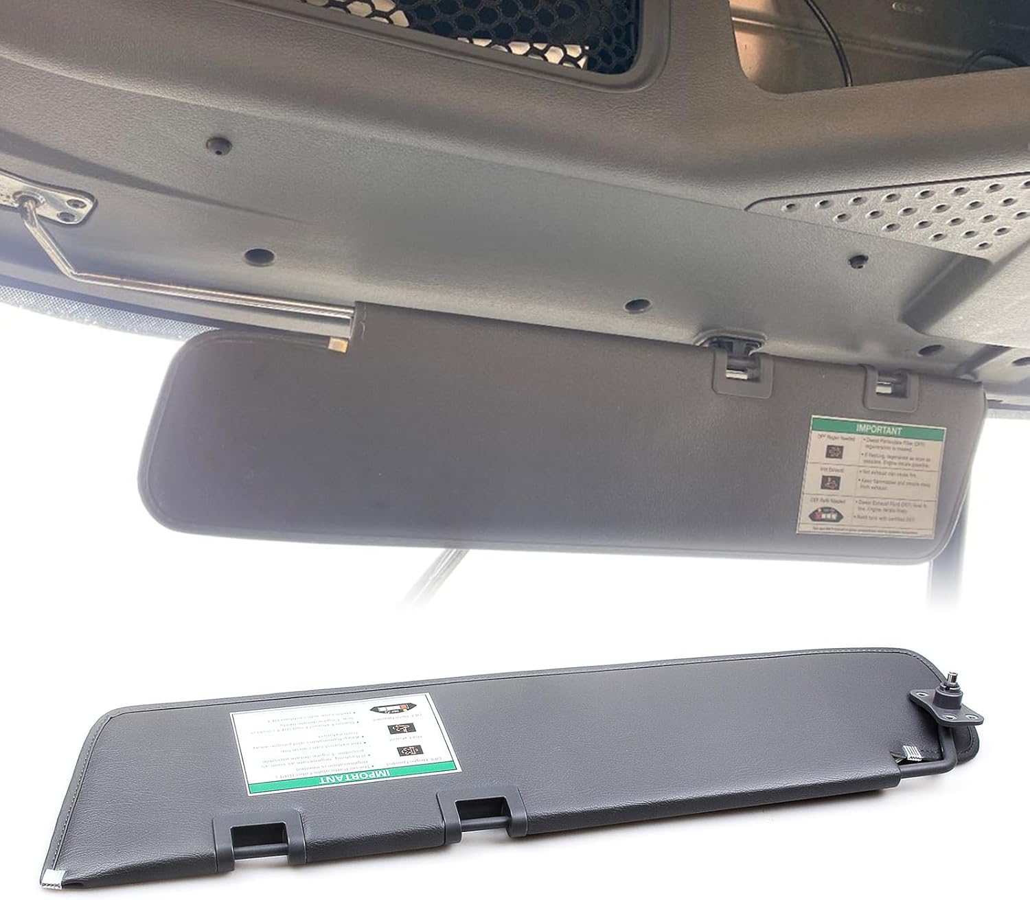 Car Sun Visor Shade Assembly for Freightliner Cascadia 2007-2017 Gray Left