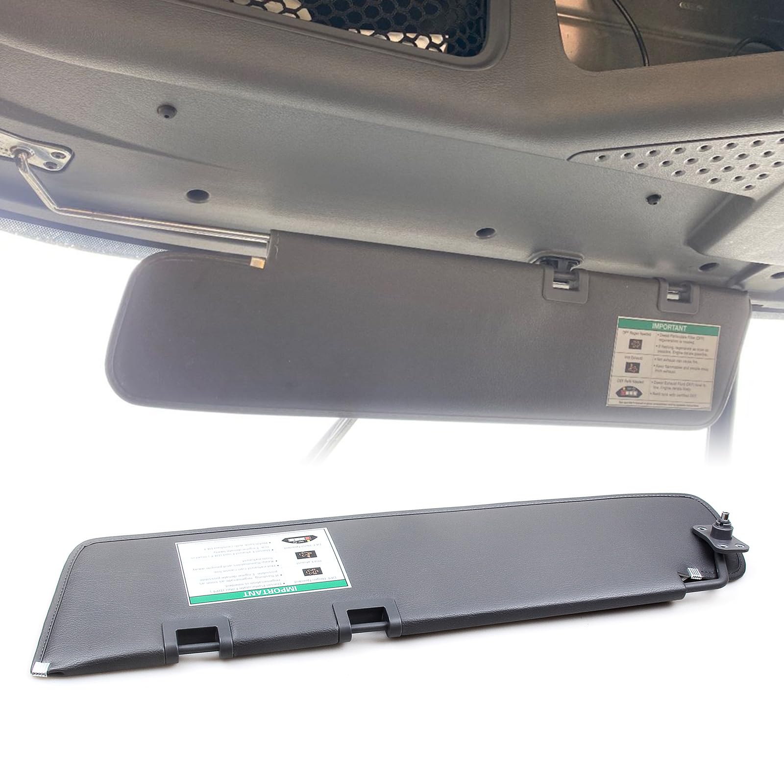 Car Sun Visor Shade Assembly for Freightliner Cascadia 2007-2017 Gray Left