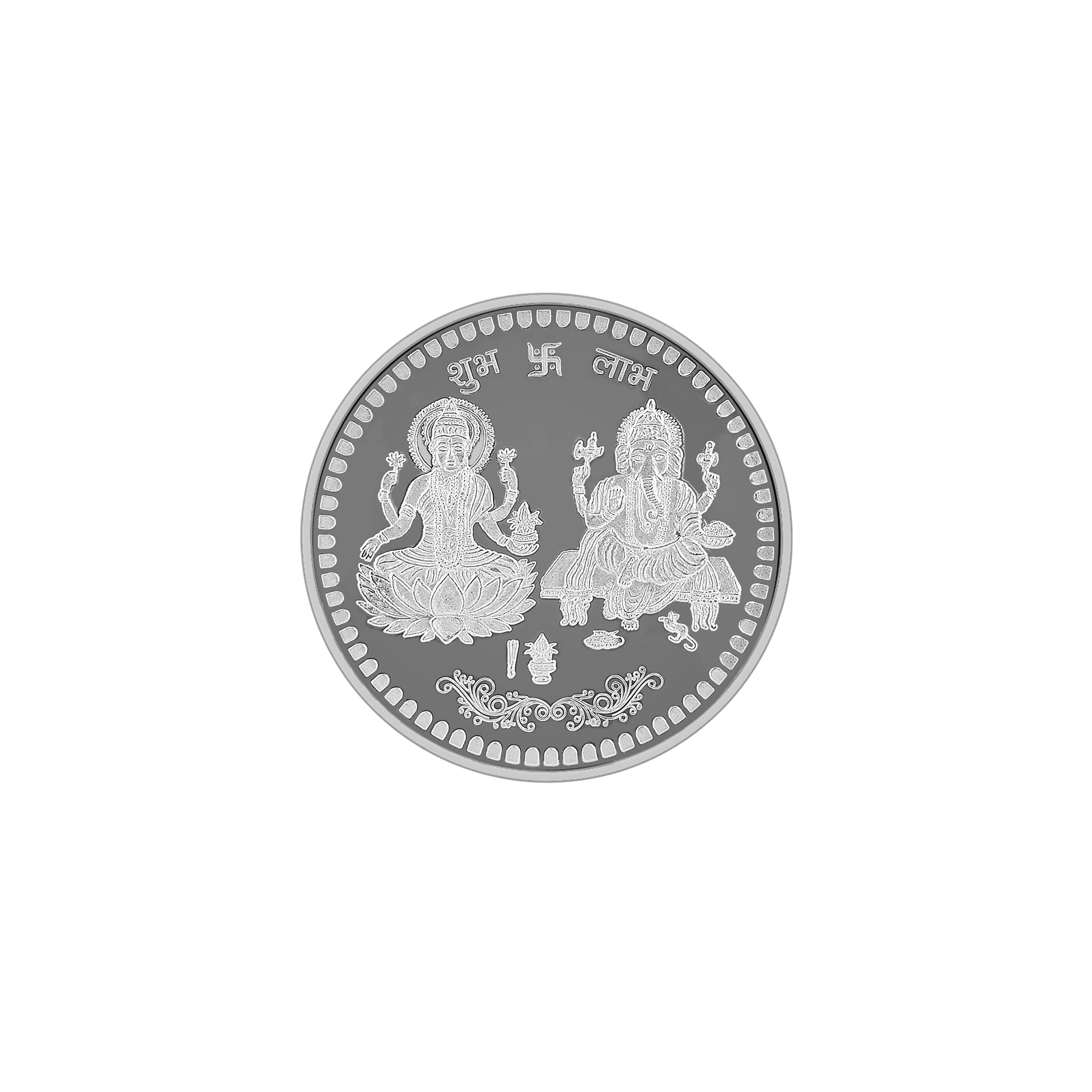 Pure Silver Laxmi/Lakshmiji & Ganpati/Ganeshji BIS Hallmarked Round Coin Chandi Sikka Perfect for Gifting Investment Diwali Dhanteras (999 Purity)