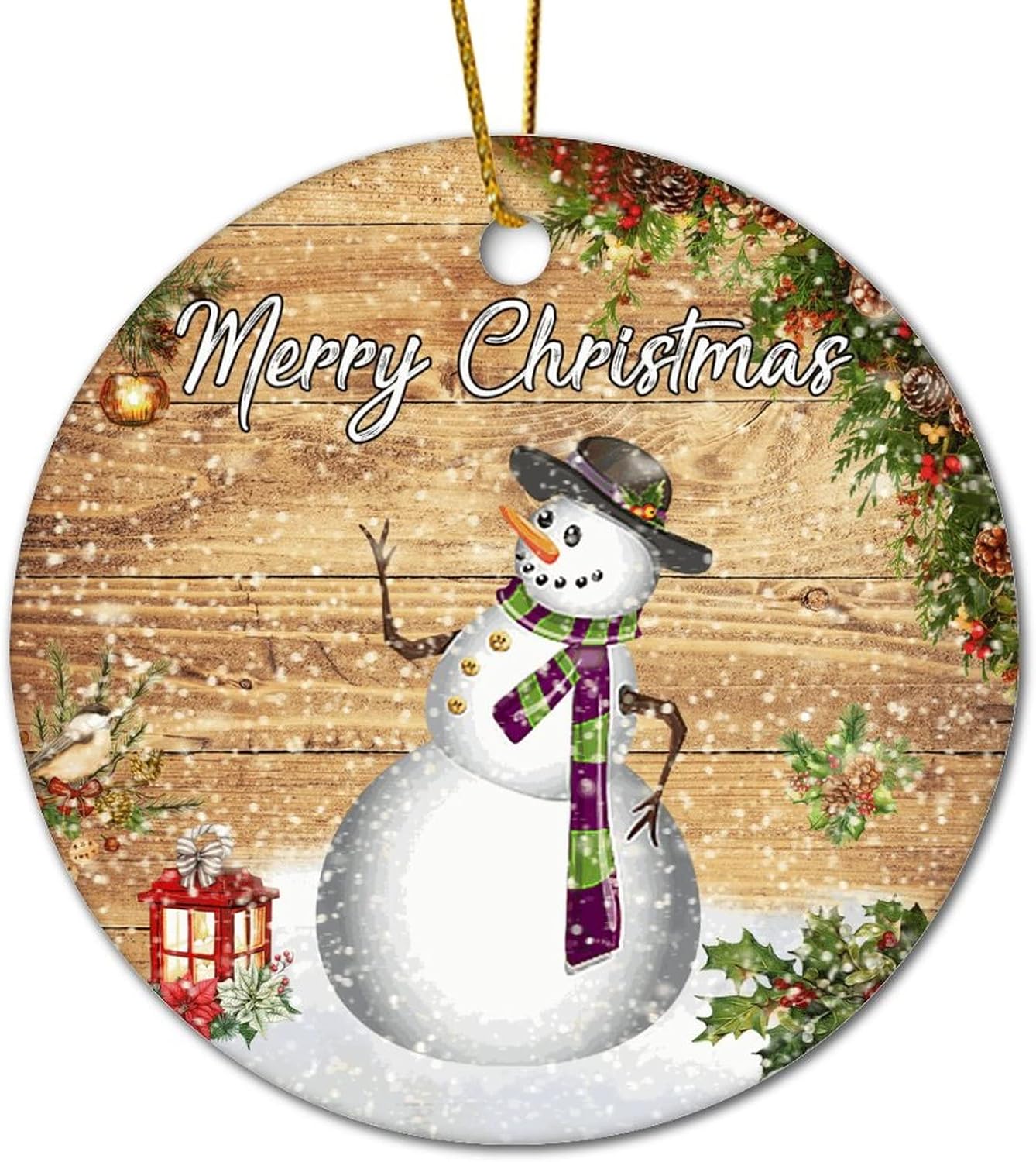 Winter Christmas Tree Decorations Vintage Christmas Santa Ornaments Decorative Baubles Pendants Xmas Tree Decor for Girls, Boys, Aunt, Co-Workers, Family and Friends