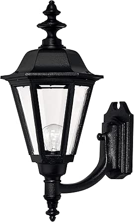 Hinkley Manor House Large Wall Outdoor Mount Lantern, SelectALite: Medium or Candelabra Bulbs, Aluminum, Clear Beveled Glass Panes, Estate Series, Black Finish