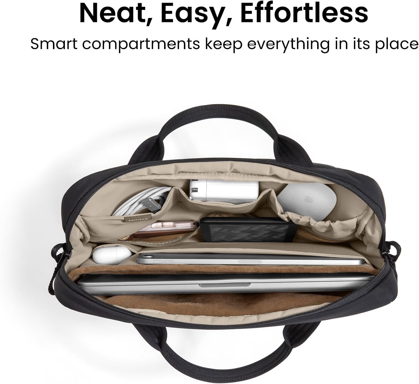 tomtoc 13-14 Inch Protective Puffy Laptop Carrying Bag for Women, Lightweight Laptop Briefcase Fits 14-inch MacBook Pro M5 2025 & Other 13"/14" Computers, Work Bag Case Handbag with Organized Storage - Image 3