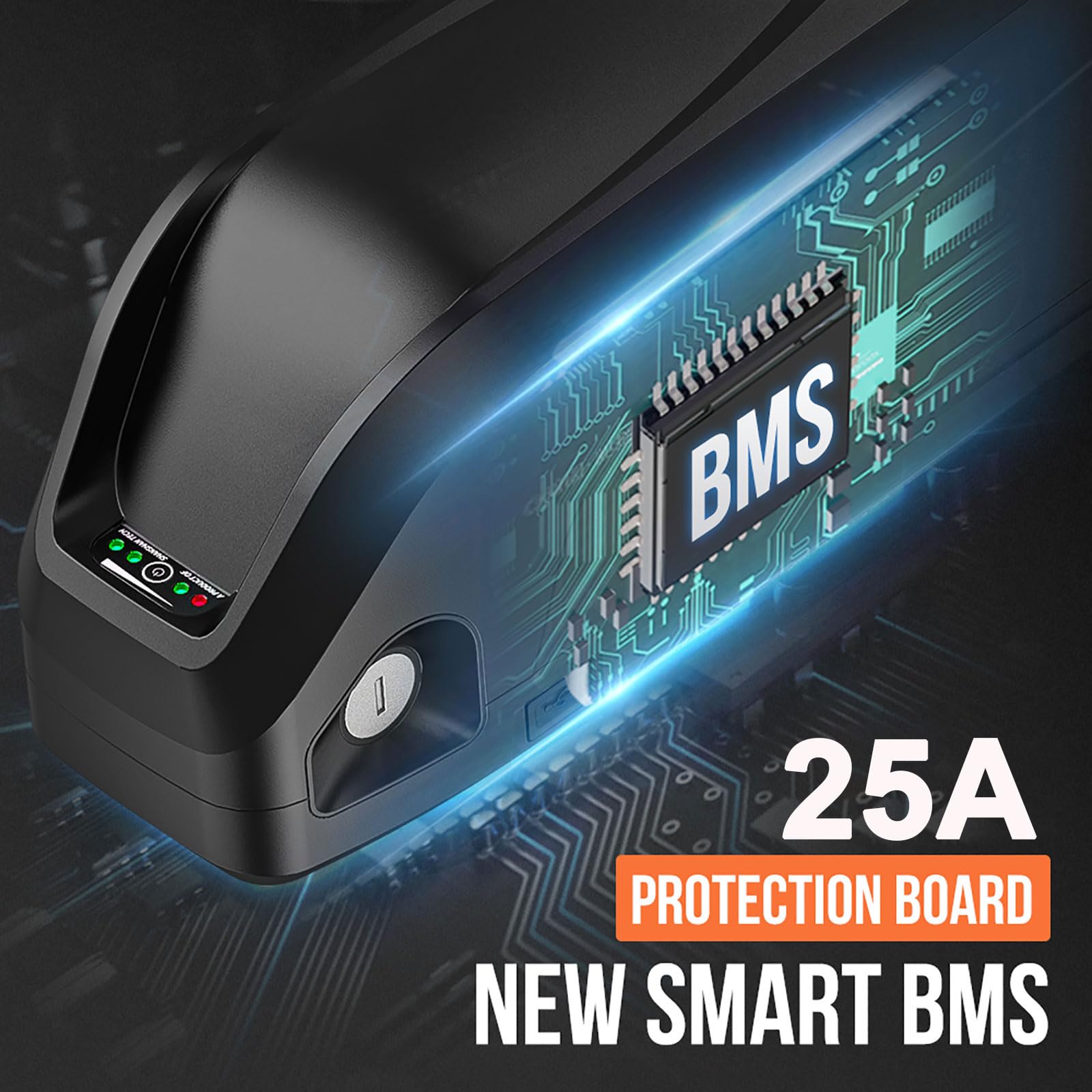 36v 48V 52V batería de bicicleta eléctrica para motores de rueda delantera y trasera de bicicleta eléctrica de 250 W, 500 W, 750 W, 1000 W y 1500 W (con cargador/placa bms/célula de LG/grado A)