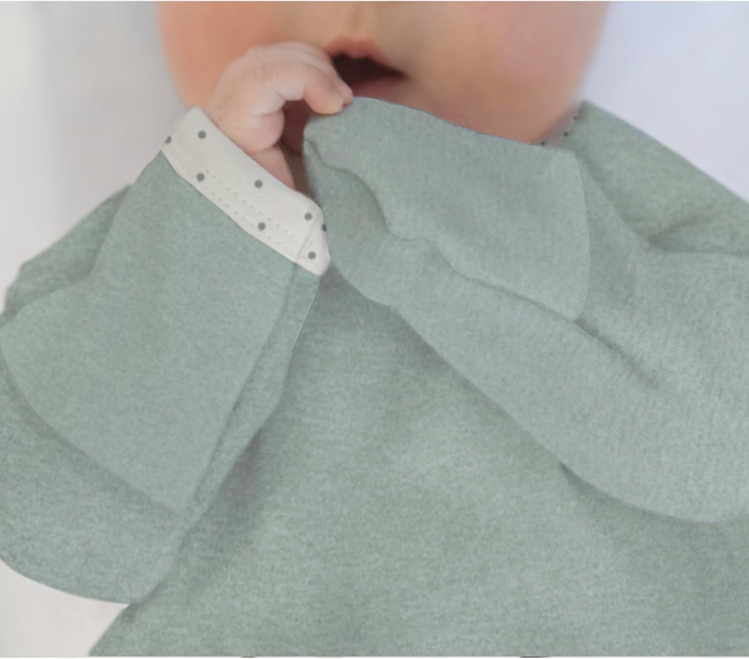 SwaddleDesigns Softest Cotton Baby Pajama Gown with Foldover Mitten Cuffs for Infant Boy and Girl, Newborn, 0-3 Months