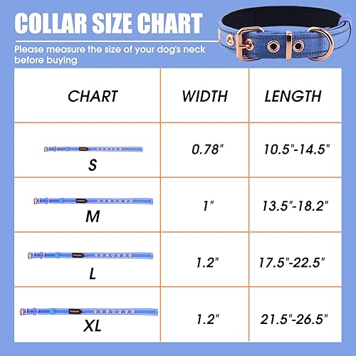 Miniatura 4 de Yunleparks Collar de perro acolchado de neopreno, collar de perro de nailon para perros pequeños, medianos y grandes, collar de perro resistente con