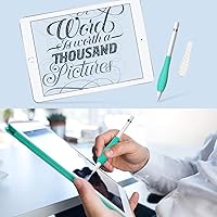 Vista 7 de MoKo [Paquete de 2] Funda protectora Ergo para agarre de silicona, accesorios compatibles con Apple Pencil de 1ª y 2ª generación, color blanco