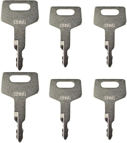 Miniatura 2 de 8PCS H806 Llaves de encendido para equipo pesado Llaves de repuesto para Takeuchi Hitachi Gehl New Holland Case 17001-00019 180845