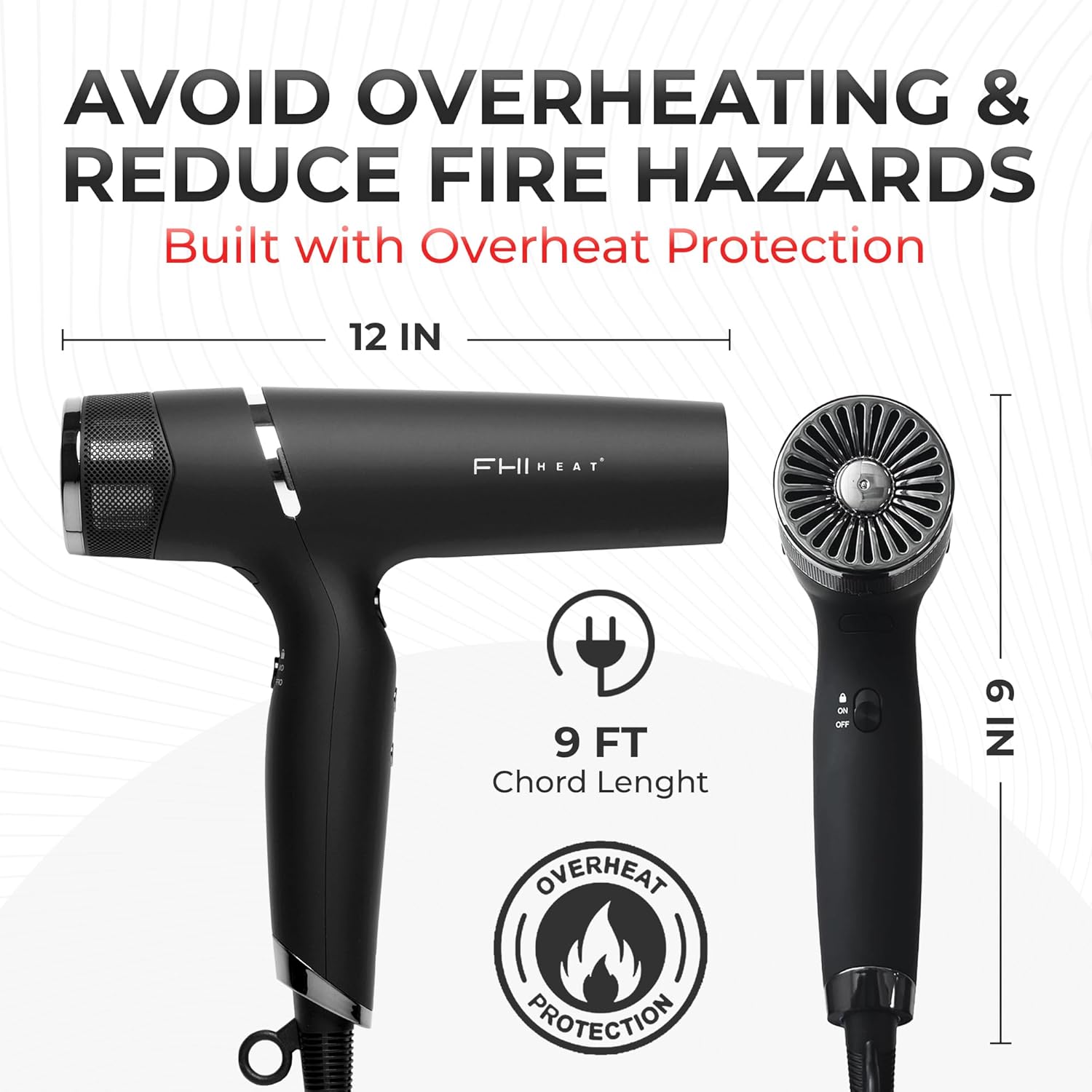 FHI Heat Innovator Pro Power Speed Professional Hair Dryer with Diffuser - Advanced Ionic Technology, Quick-Dry Blow Dryer, Cool Shot Button, Quiet Operation, Lightweight, for All Hair Types - Image 3