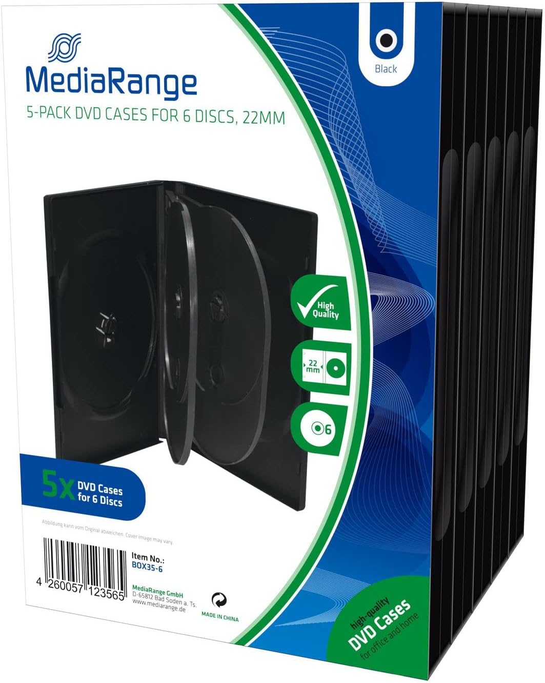 MediaRange DVD Leerbox 6eredVD Box 5 Sta¾ck, BOX35-6 (Sta¾ck)
