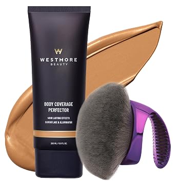 Westmore Beauty Body Coverage Perfector & Kabuki Brush - 3N Sunlit, 6.8 Oz