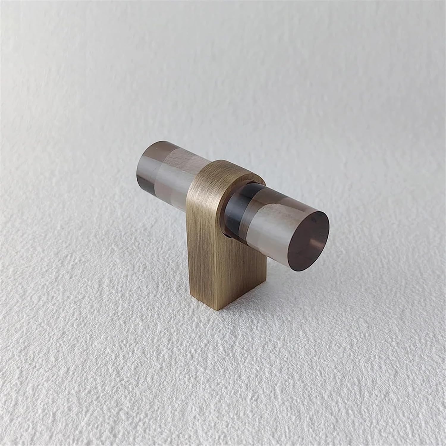 Smoky Gray Acrylic + Brass Knob for Furniture Handles and Knobs Kitchen Doors Cabinet Drawer in Cabinet Pulls Bronze 1Pcs (Color : AL-0736Bronze-B2-192)