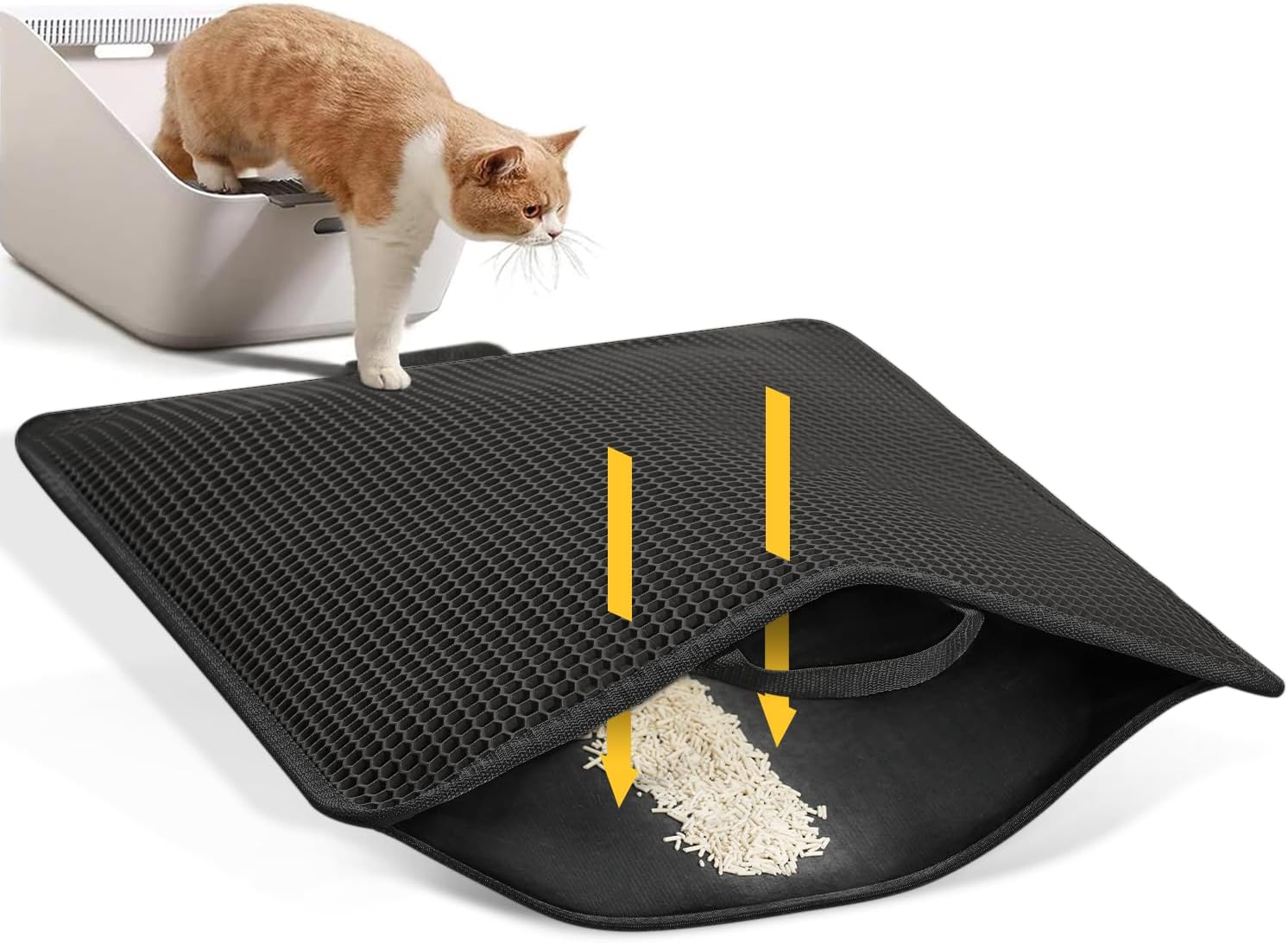 Katzenklo Matte 76x61cm - Waben Design Unterlage Faltbar & Wasserabweisend