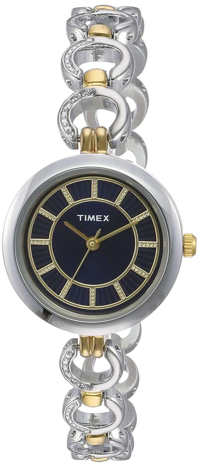 TIMEX Classics Analog Watch for Women with Blue Round Dial & Two Tone Brass Bracelet Band Water Resistant Women's Wrist Wa... - Review, Price and Buying Guide