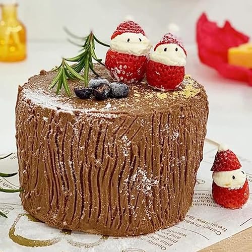 Miniatura 9 de MINFEIDMS Molde de silicona para pastel de tocón de árbol, moldes de silicona para corteza de madera para decoración de pasteles, decoración de