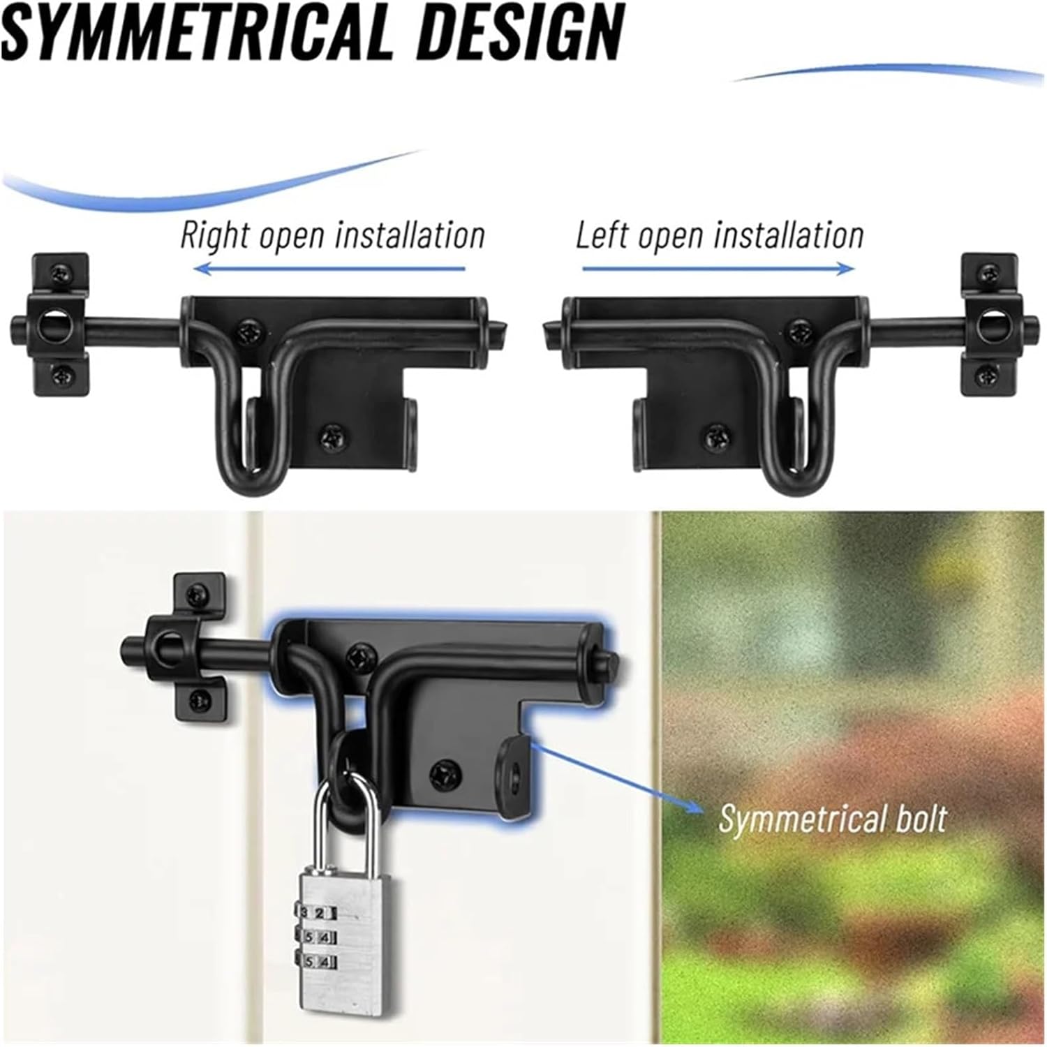 Barrel Bolt Barrel Bolt Latch 2pc Heavy Duty Slide Gate,Sliding Door Lock with Padlock Hole, Hardware for Shed Door/Barn