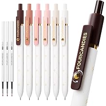 Four Candies 9Pack of Black Ink Ballpoint Pens,1.0mm Medium Quick Dry Pens