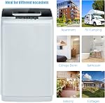 COSTWAY Portable Washing Machine, 2-in-1 Laundry Washer and Spin Combo with 10 Programs, 8.8lbs Capacity, Drain Pump and LED Display, Full Automatic Washer for Apartment, RVs, Dorm, Grey