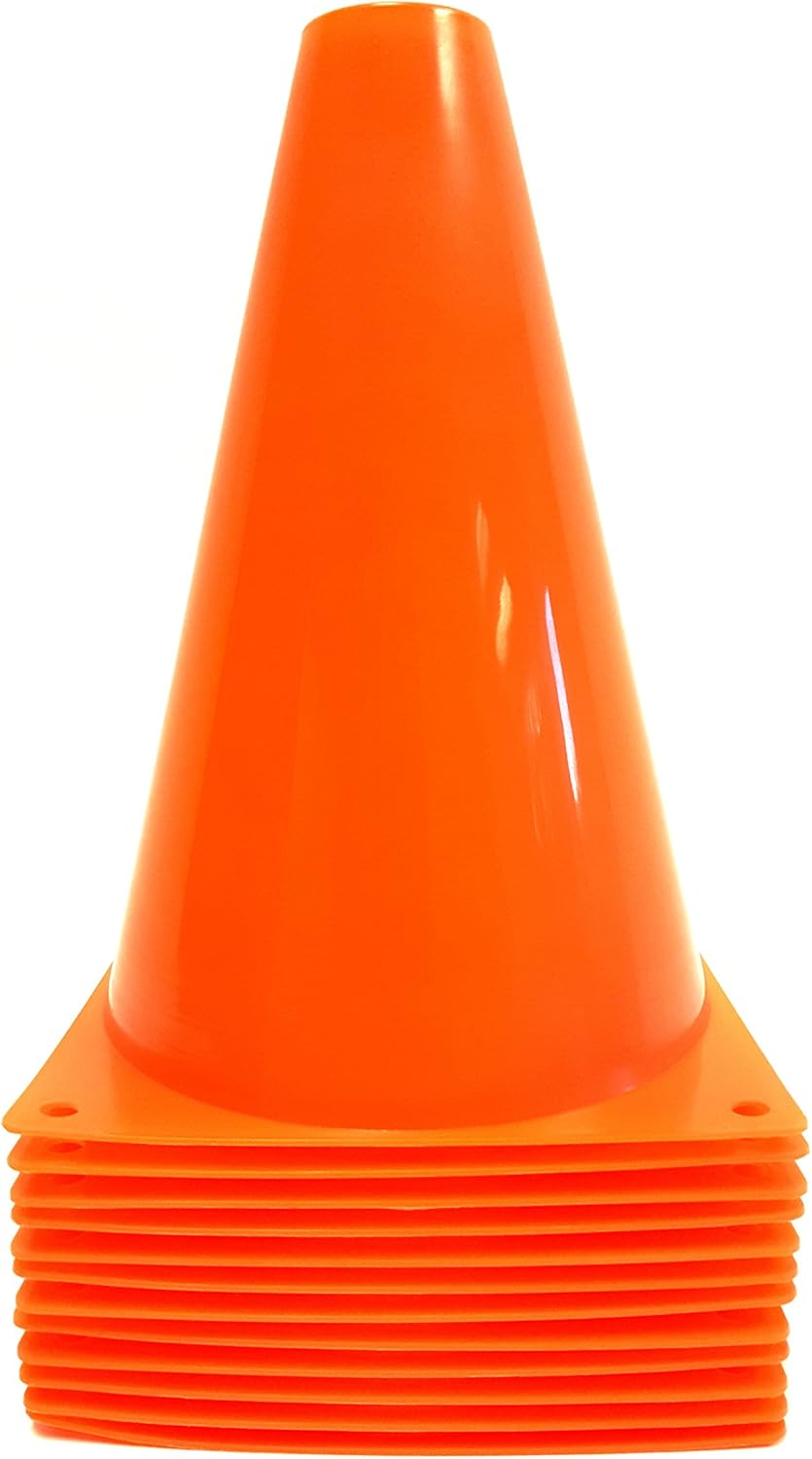 Dondor Enterprises Sports Training Cones, 7 Inch, 1 Dozen Multipurpose