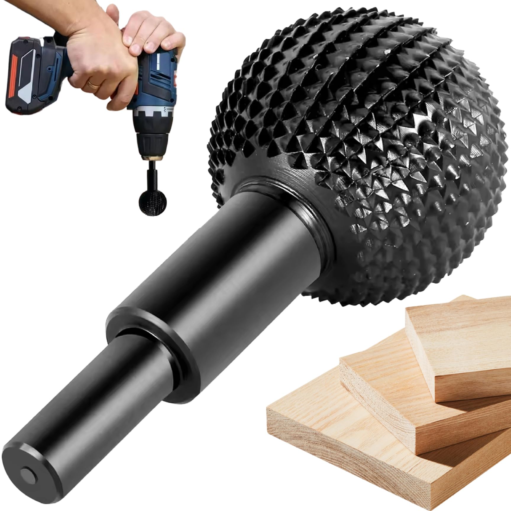 Gouge à billes pour sculpture du bois tranchante et robuste en acier à haute teneur en carbone de 40 mm, outils de sculpture sur bois, outils de fixation pour meuleuse d'angle noire