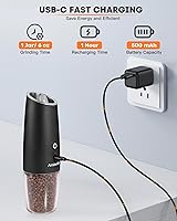 Vista 2 de AmuseWit Molinillo de pimienta eléctrico por gravedad o molinillo de sal [luz blanca] Molinillo de pimienta automático recargable por USB, rugosidad