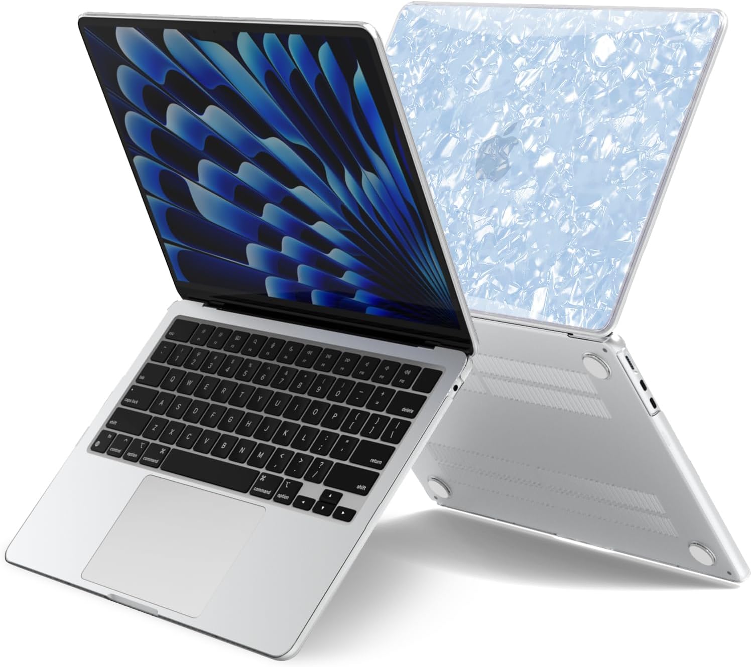 AKIT Compatible with MacBook Air 13 inch Case 2026 2025 2024 2023 M5 M4 M3 M2 Glitter Pearly Luster Laptop Hard Shell for Model A3449 A3240 A3113 A2681 Mac Air 13.6" with Keyboard & Screen Cover, Blue