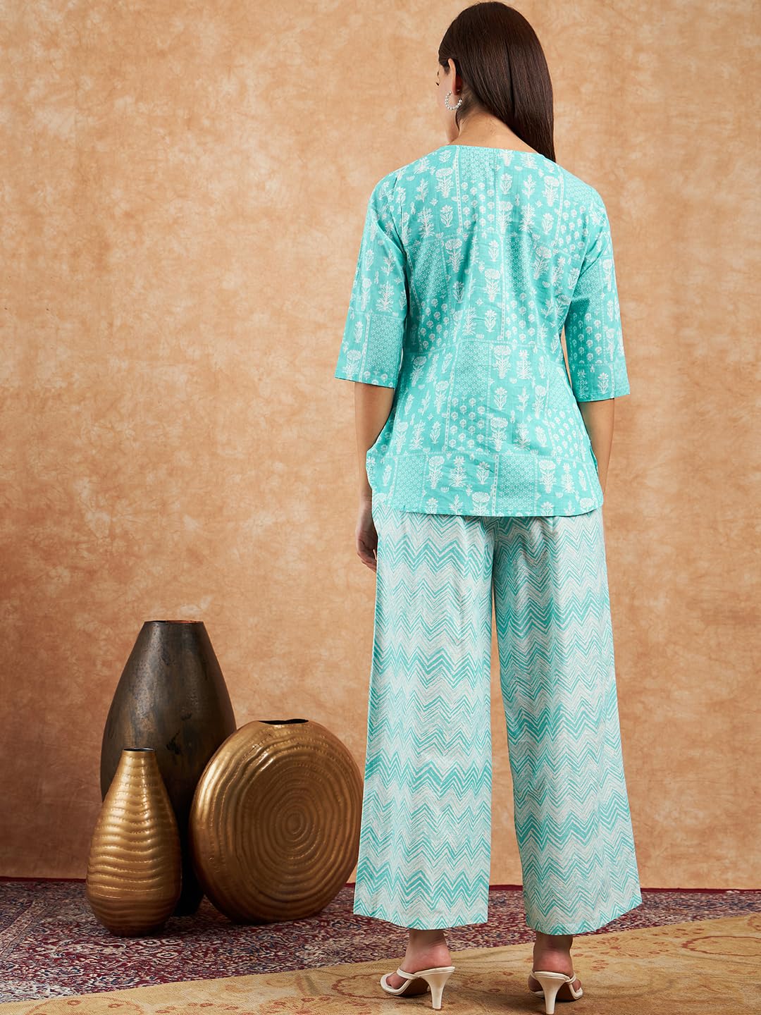 Pivl Conjunto de pijama de algodón estampado de alta calidad para mujer || Conjunto de pijama cómodo y elegante con bolsillos || Conjunto a juego para mujer || Ropa de dormir para mujer ||