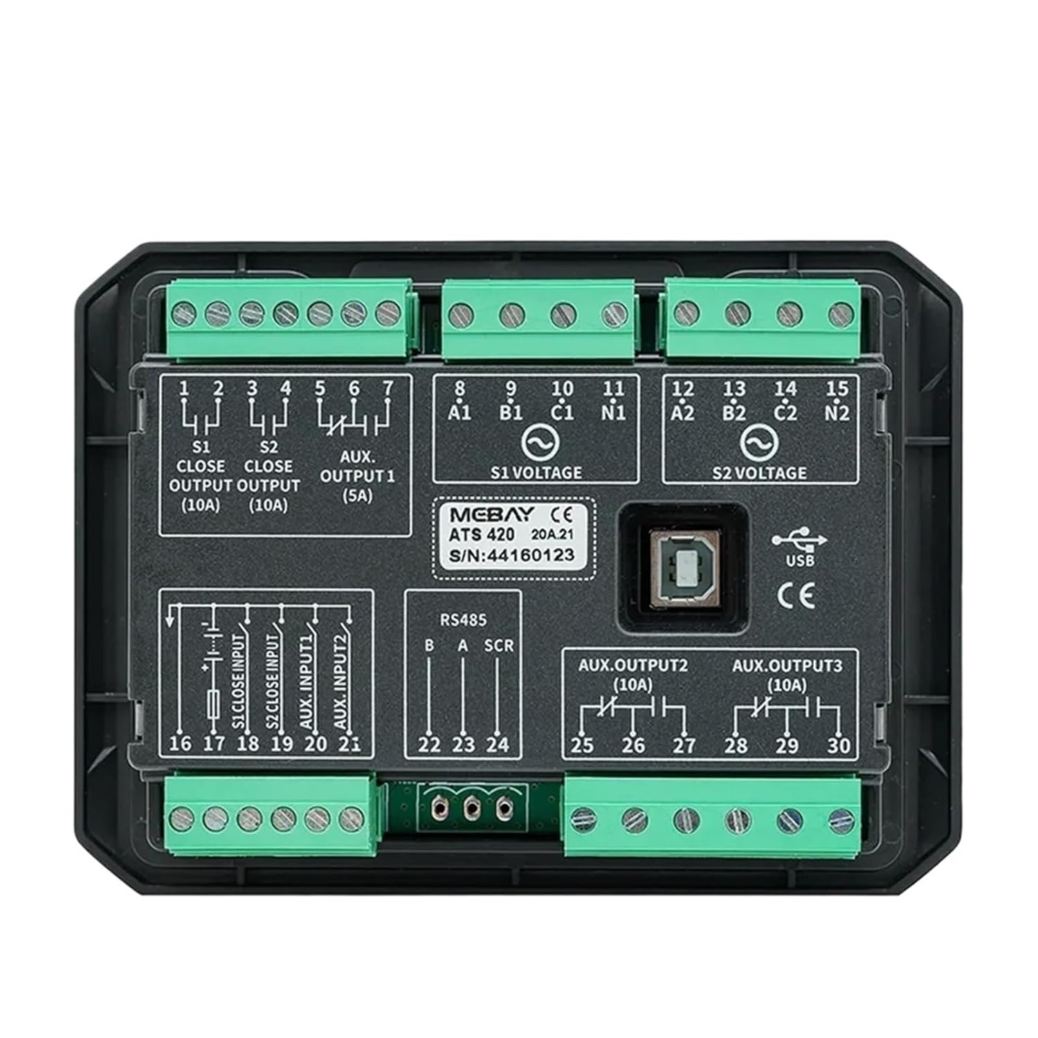 1PCS ATS420 ATS420R ATS Controller Generator Dual Power Automatic Transfer Switch Control Panel Moudel Diesel Generator Parts(ATS420R RS485 Port)