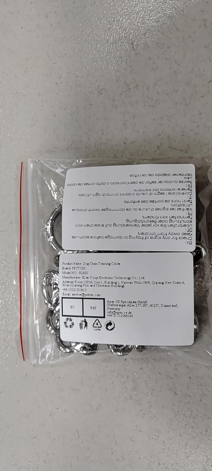 PETTOM Dog Chain Collar Stainless Steel Rust-Proof, Seamlessly Welded Hair-Friendly Design, Dog Choker Collar Silver for Training Walking (M- Diameter 50cm) 9