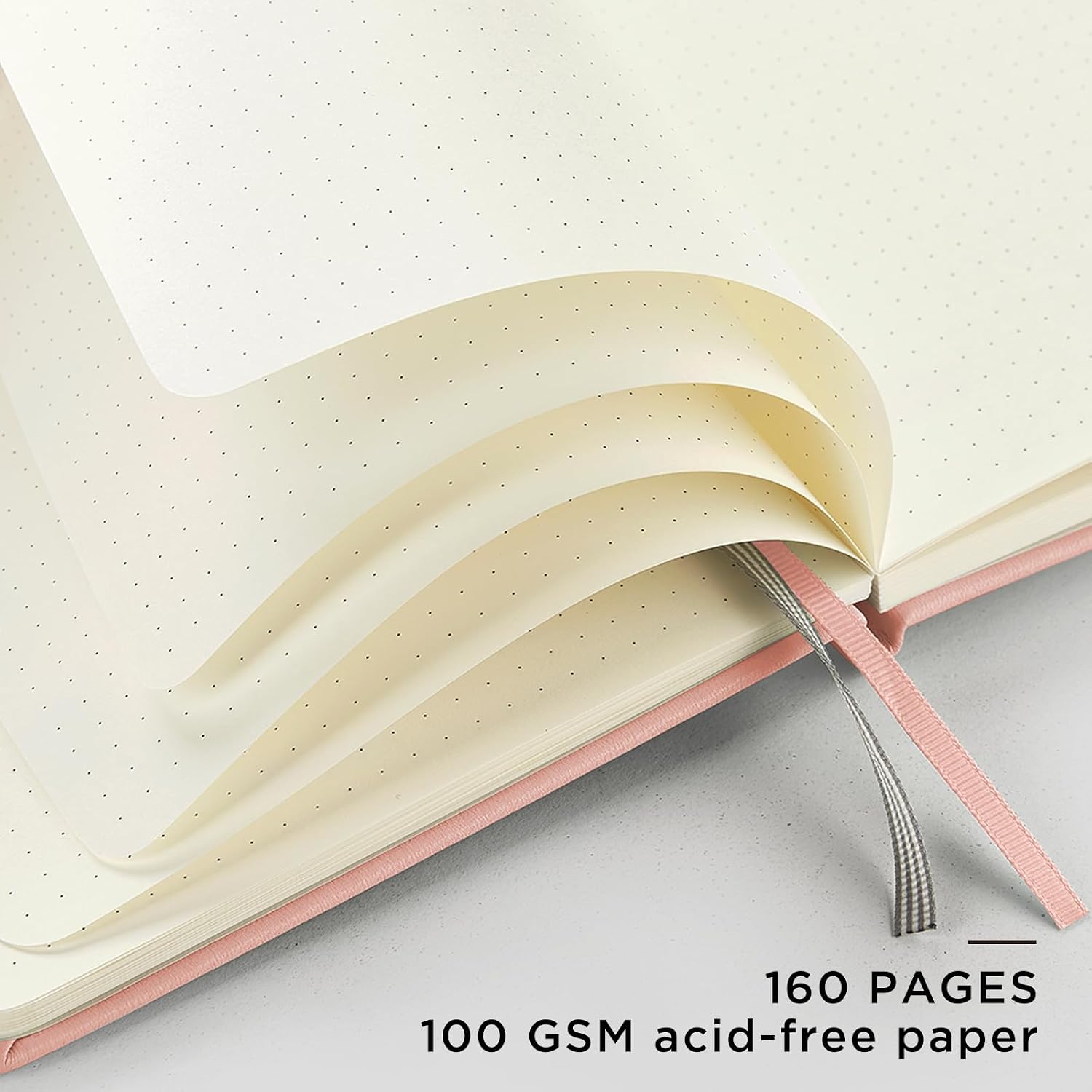 &And Per Se Dotted Journal Notebook, A5 Hardcover Aesthetic Dotted Notebook – 160 Pages 100gsm Thick Dot Grid Paper, 3 Sticker Sheets – Gift-Ready Journaling Kit for Women (Blush Watercolor) image 5