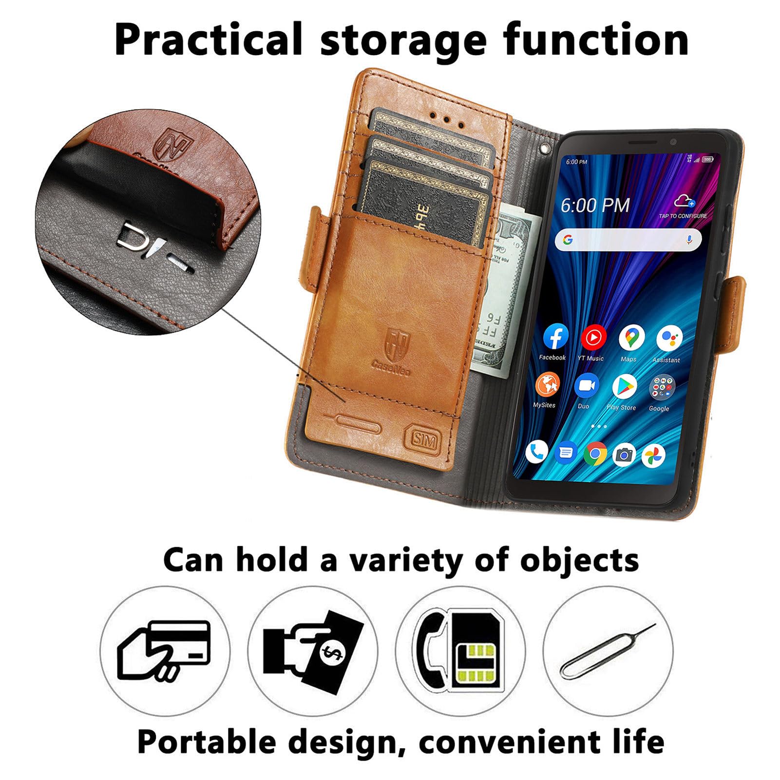 Custodia Antifurto RFID Per Note 16 Pro GOKEN Cover Per Ulefone Note 16 PRO, Custodia Folio In Pelle Flip Custodia Flip Magnetica Con Supporto