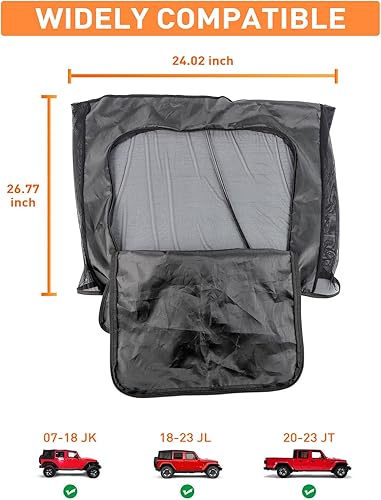 Miniatura 6 de Savadicar Parasoles para ventana trasera, parasol de malla transpirable para ventana lateral, media cubierta, compatible con Jeep Wrangler JK JL y