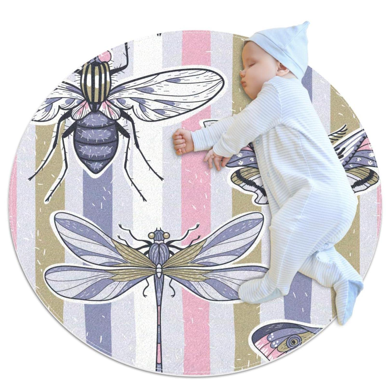 Tapis de salle de bain antidérapant rond 1m anti-insectes pour chambre