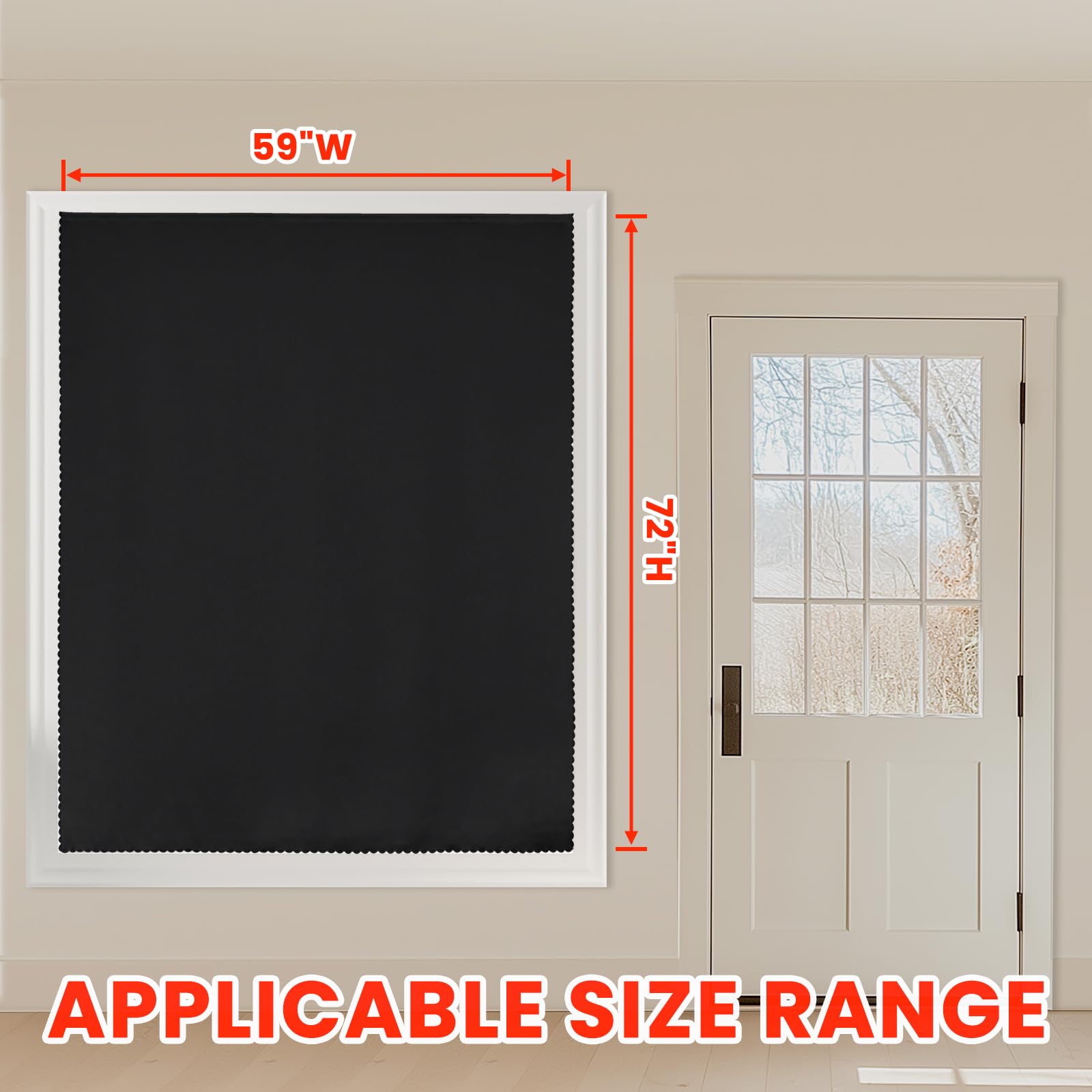 Rideaux 100 % Occultants Auto-adhésifs Pour Petite Fenêtre, Rideaux Courts Et Temporaires, Faciles à Installer, Pour Chambre à Coucher, Cuisine, Beige, 150 X 213 Cm (l X L), 1 Panneau