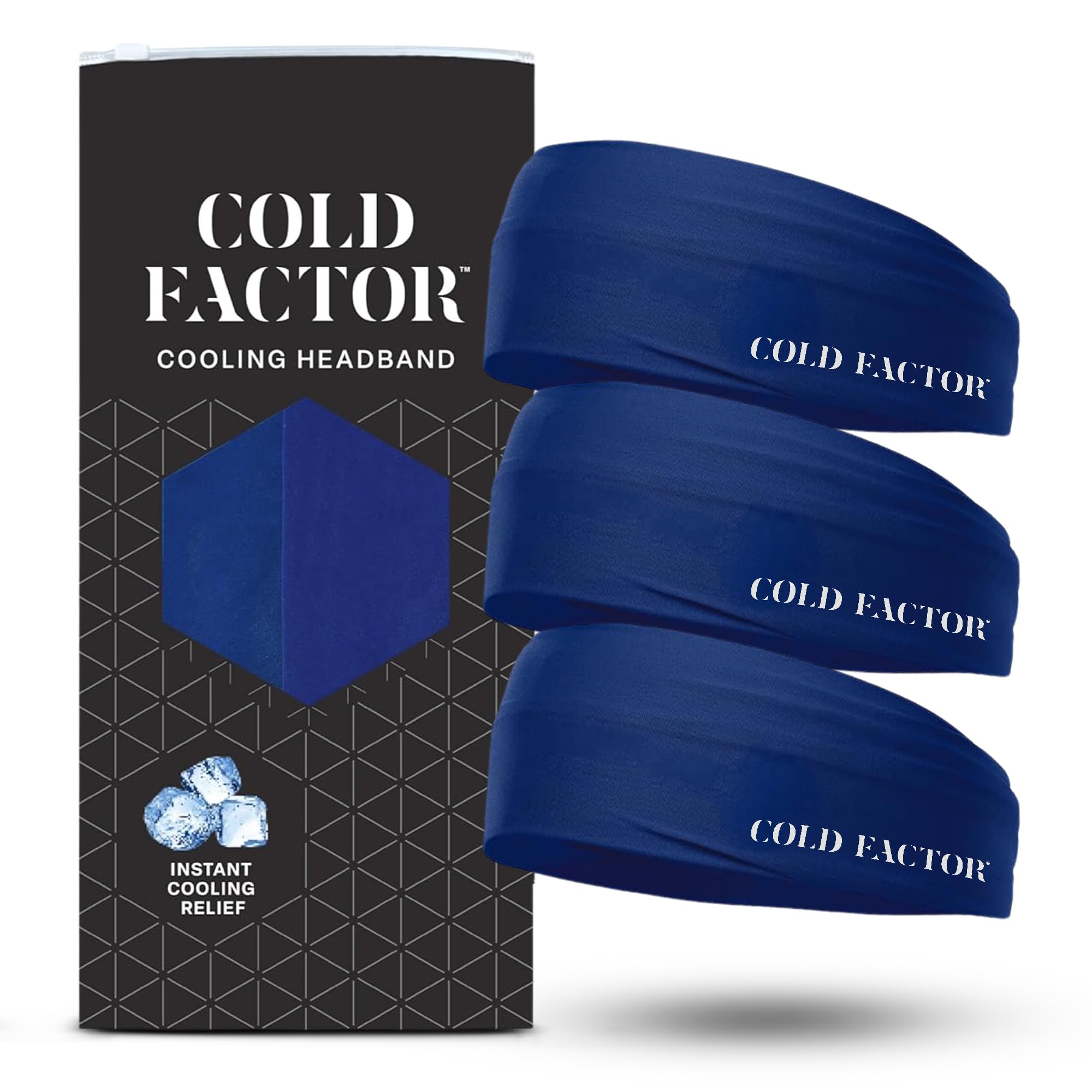 COLD FACTOR Cooling Headband for Women and Men – UPF 50+ Advanced Evaporative Comfort, Instant Cooling Sweatband for Outdoor Sports, Fitness, Yoga, Hiking, Running, and Workout