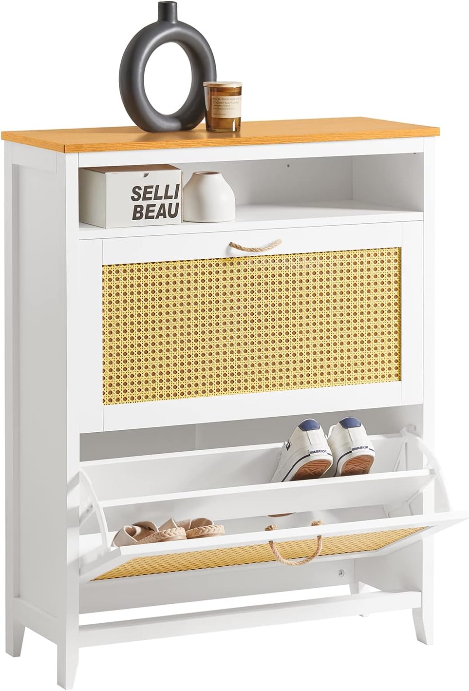 Scarpiera Slim Da Ingresso 100x19x90cm - 4 Ante Con 8 Ripiani - Salvaspazio Naturale - Foto 11