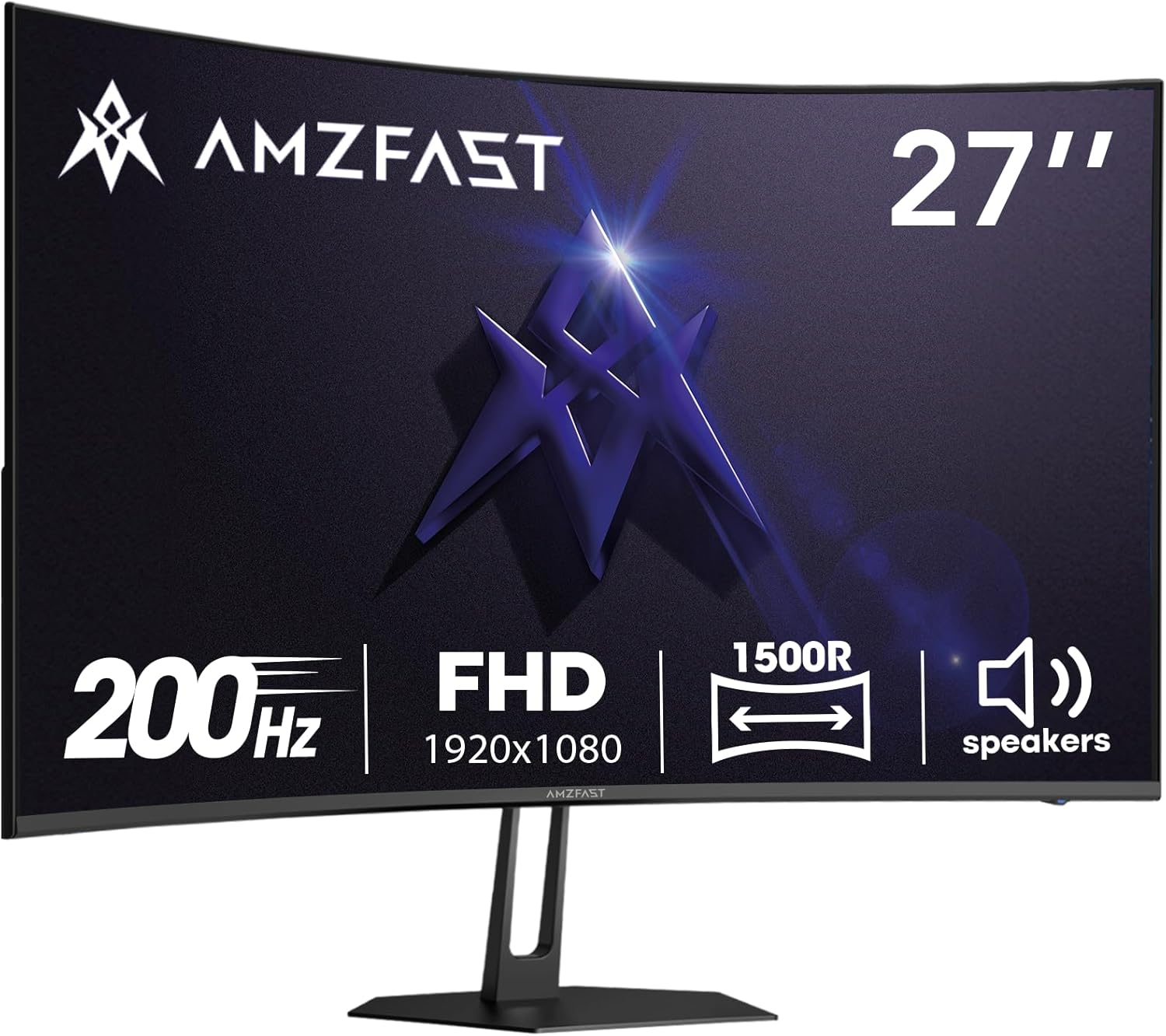 Amazon.com: Amzfast 27 inch 200Hz Curved Gaming Monitor, FHD 1080p with ...