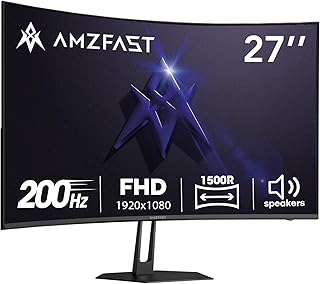 Amzfast 27 inch 200Hz Curved Gaming Monitor