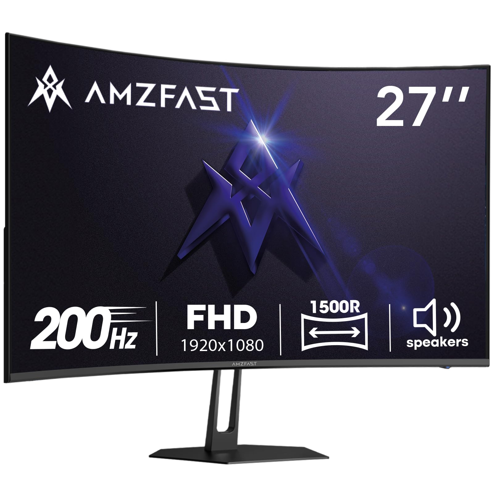 Amazon.com: Amzfast 27 inch 200Hz Curved Gaming Monitor, FHD 1080p