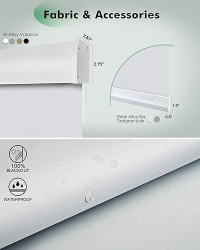 Miniatura 5 de Yoolax Persianas eléctricas impermeables con control remoto para ventanas persianas opacas eléctricas persianas enrollables motorizadas que