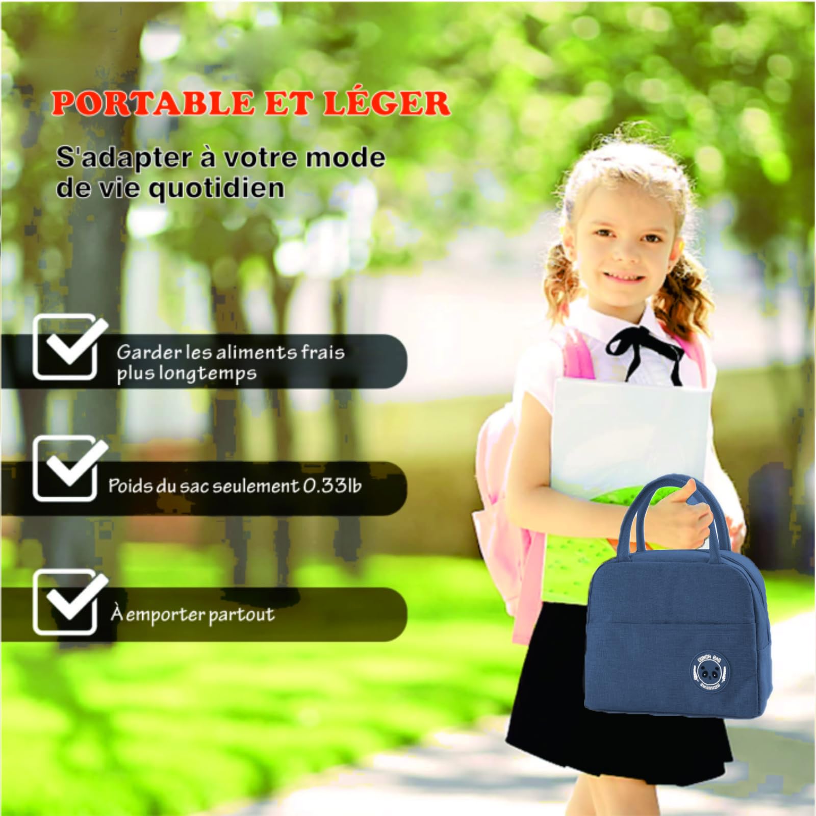 NHHEO Borsa Termica Porta Pranzo 6L - Isolante Per Ufficio, Scuola