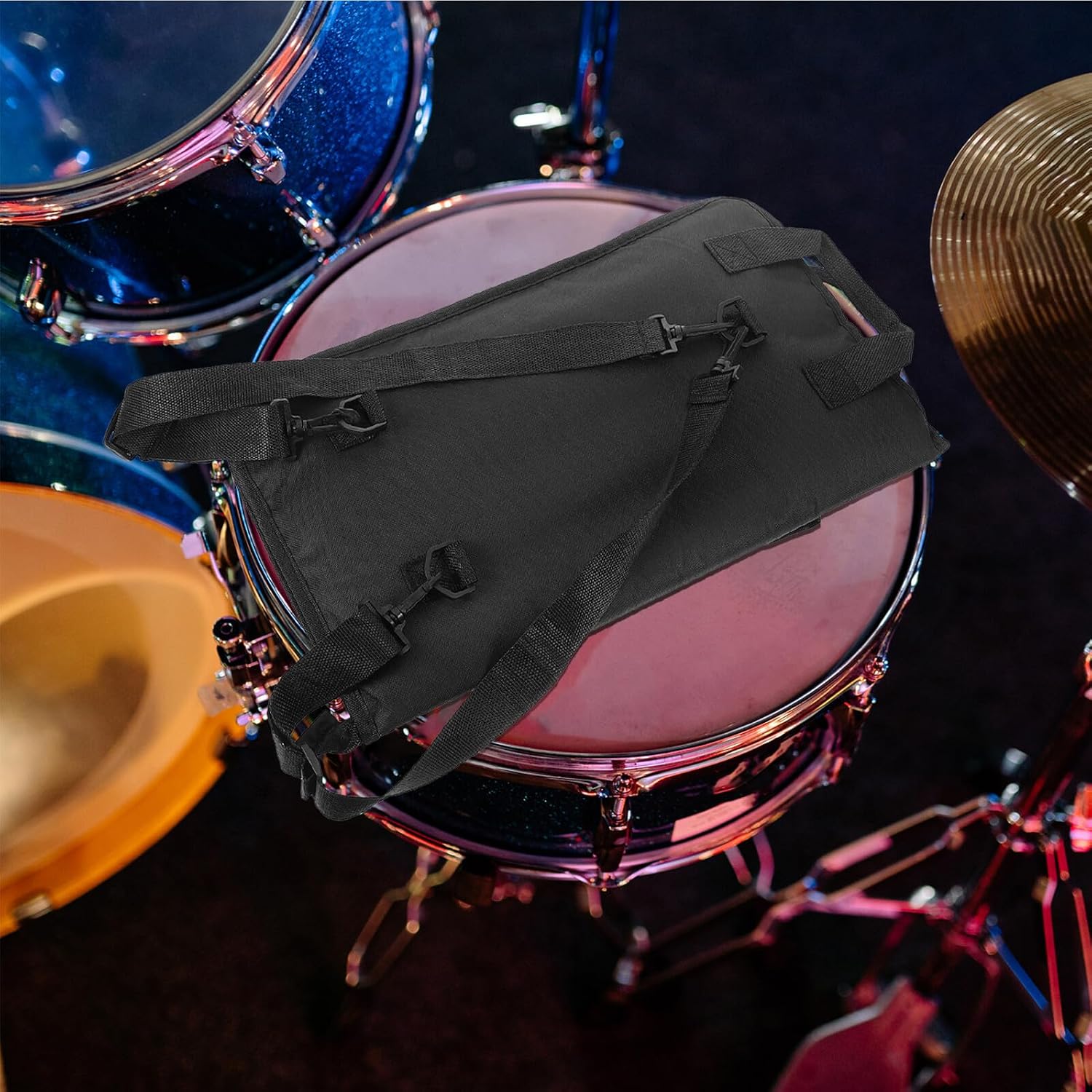 YARNOW Portable Drumsticks Pouch Black Large Drumstick Holder Bag for Drum Set with Sturdy Storage Compartment, Drum Accessory Carrying Case for Drummers