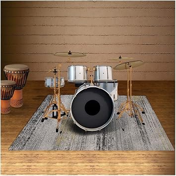Drum Rug, Drum Set Carpet,Bedroom Living Room Decor,Soundproof Rug Pads Drum Accessories for Drum Set,Non-Slip Carpet,Great Gift for DrummersD,2.6 * 4ft