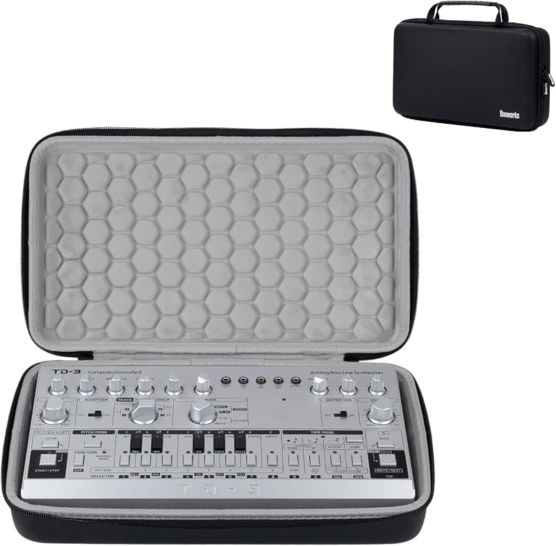 Banworks PU Hardshell Case Custom Fit for Behringer TD-3/RD-6/TB-303, Analog Bass Synthesizer Storage & Carrying Case Performance Controller Bag JT/HCQSNB-07 (Case Only, 1 Piece)
