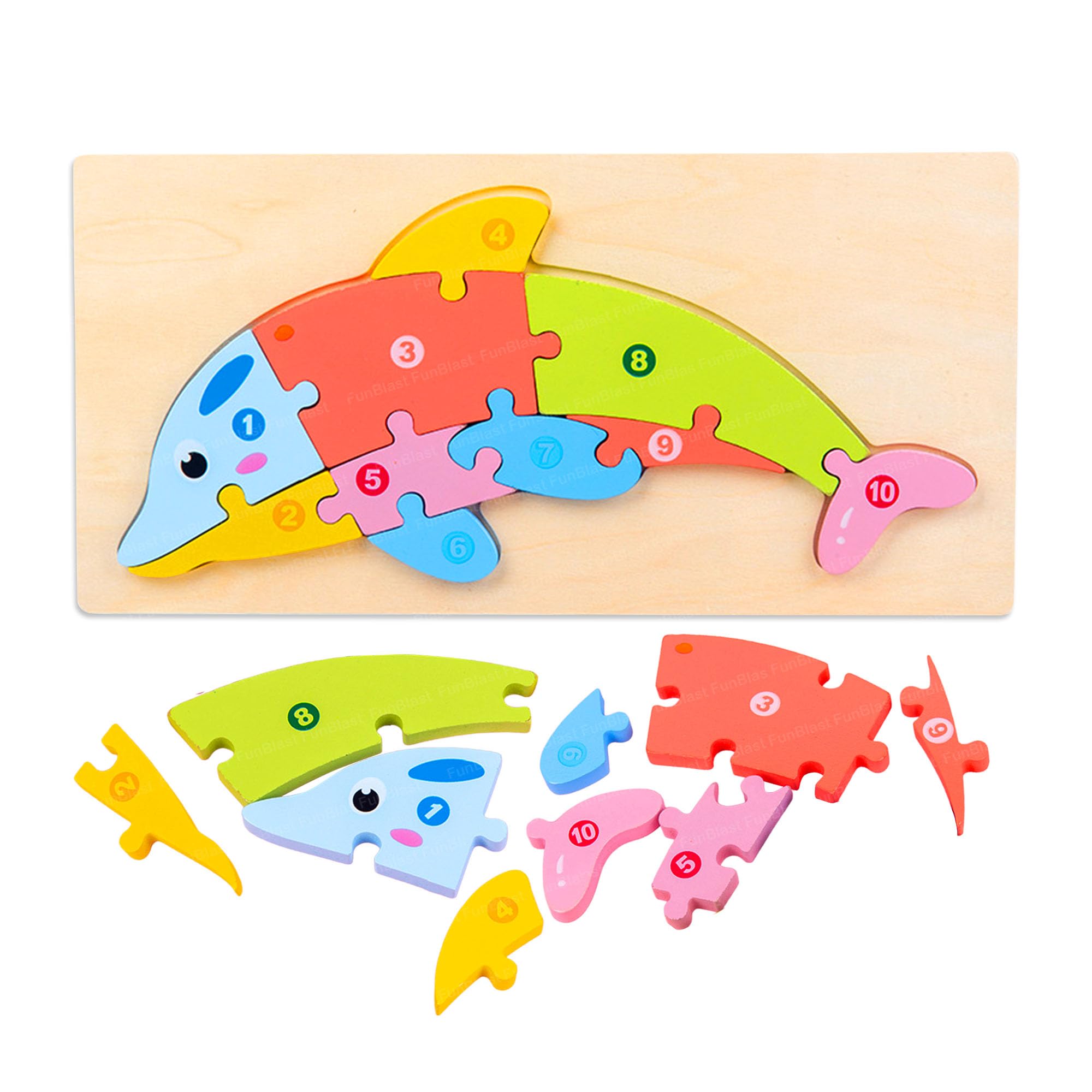 FunBlast 3D Jigsaw Wooden Puzzle Toy – Dolphin Shaped Number Puzzle Board for Kids & Children, Educational Puzzle Game, Learning Board for Kids (B0DFQ16FSL) Amazon Price History, Amazon Price Tracker